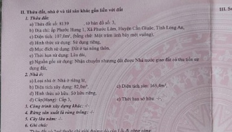 NHÀ ĐẸP GIÁ TỐT ấp Phước Hưng 1, xã Phước Lâm, Cần Giuộc, Long An